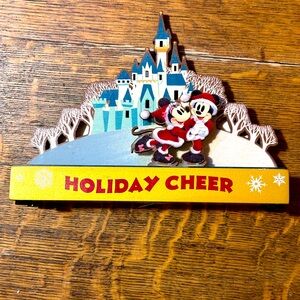 Disney Parks Mickey Minnie Skating Holiday Cheer Wood Christmas Sign LightUp New